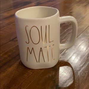Rae dunn white gold soul mate mug